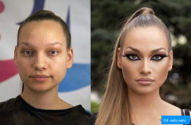 Стриптизерши "до и после макияжа"