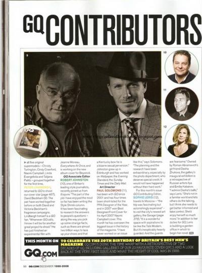 Раздетая Дэвид Бэкхем в журнале GQ. Декабрь 2008 (НЮ)