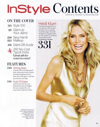Секси Хайди Клум (Heidi Klum) в декабрьском номере InStyle (красивые фото)
