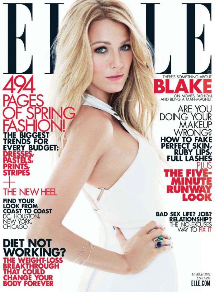 Голая Blake Lively - Elle March 2012 USA