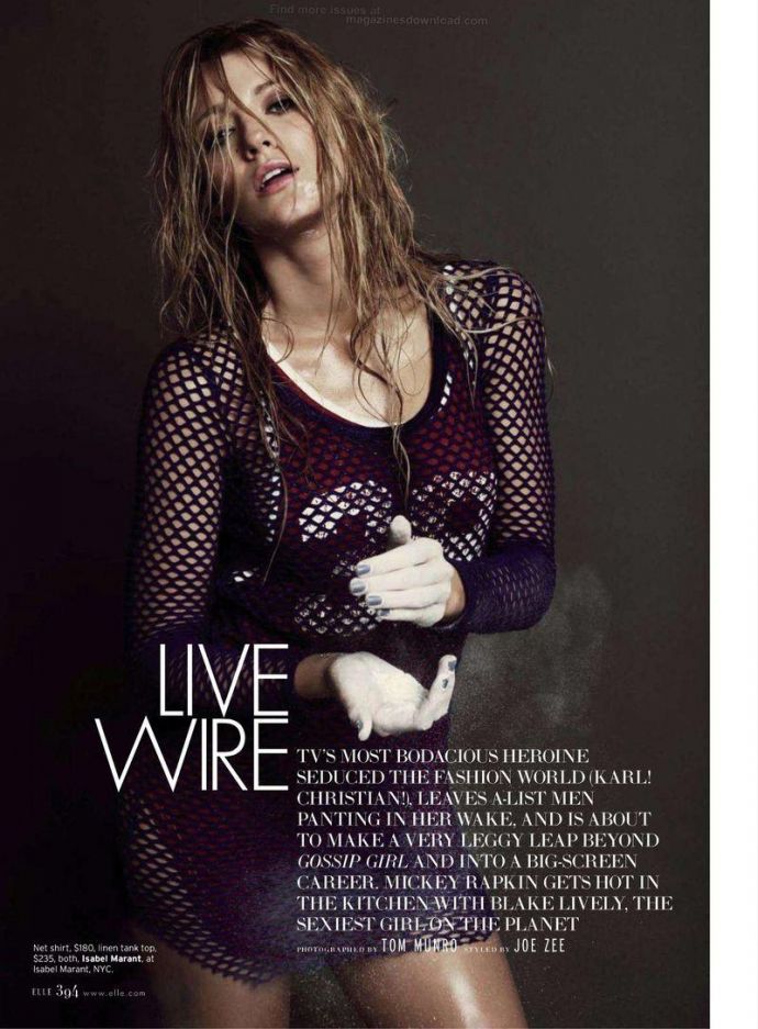 Голая Blake Lively - Elle March 2012 USA
