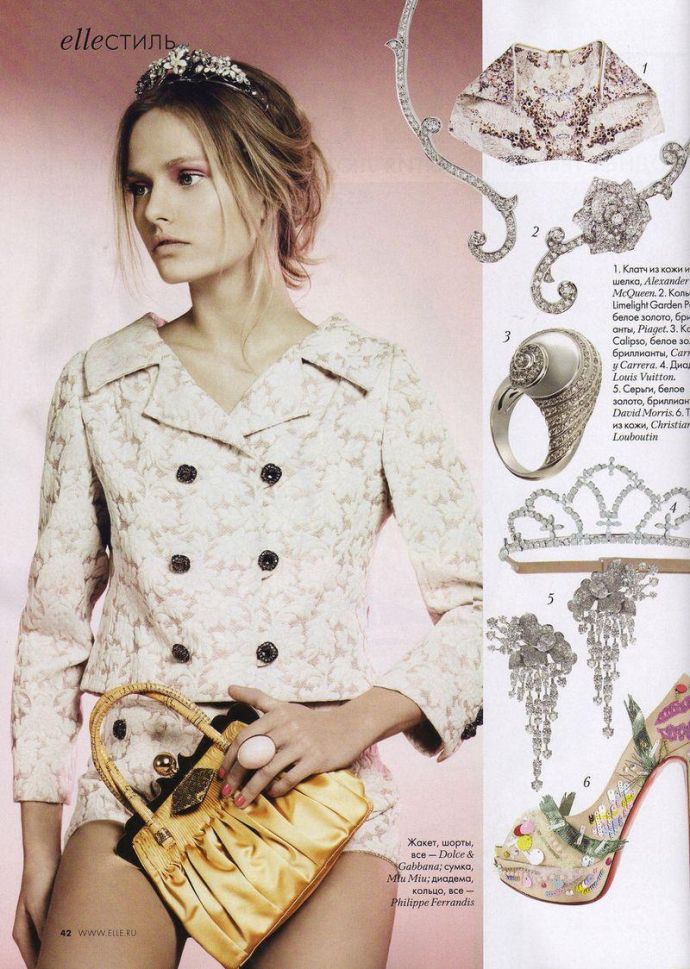 Голая звезда Natallia Krauchanka - Elle Март 2012 Russia