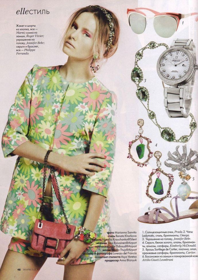 Голая звезда Natallia Krauchanka - Elle Март 2012 Russia