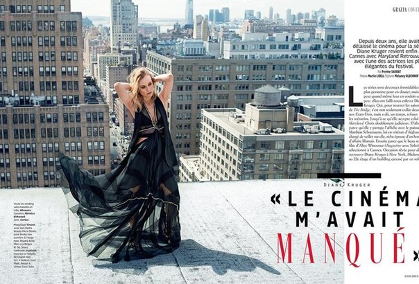 Дайан Крюгер для Grazia. Май 2015