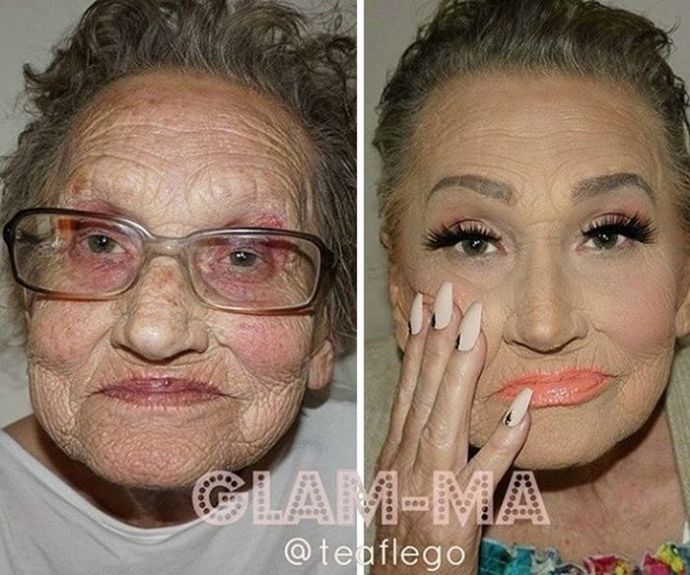 Макияж позволил 80-летней бабушке помолодеть на 20 лет
