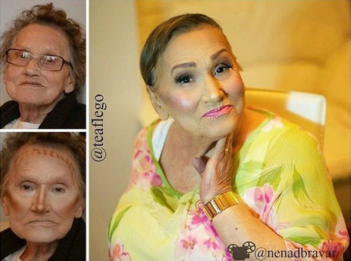 Макияж позволил 80-летней бабушке помолодеть на 20 лет