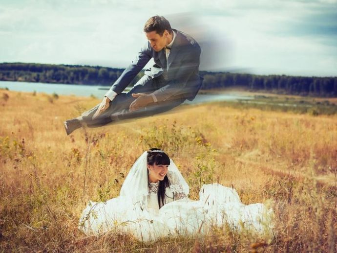 Результаты стараний свадебных фотографов с богатой фантазией