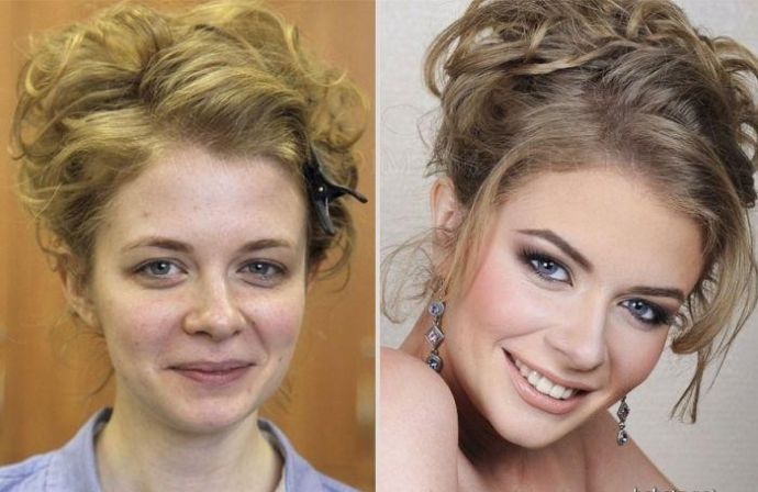 Девушки до и после макияжа ✅ 20 фото